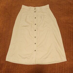 Sezane Clarine Midi Skirt in Khaki, Size 4
